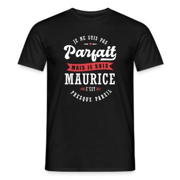 Maurice Parfait Cadeau prenom maurice - T-shirt homme - noir - Devant - AI Model Male 178 light (178cm)