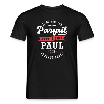 Paul Parfait Cadeau prenom paul - T-shirt homme - noir - Devant - AI Model Male 178 light (178cm)