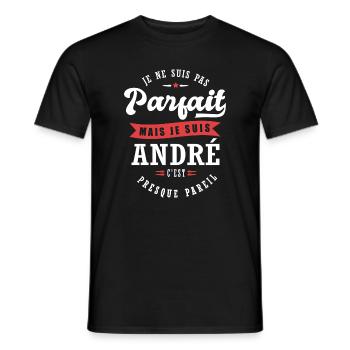 André Parfait Cadeau prenom andré - T-shirt homme - noir - Devant - AI Model Male 178 light (178cm)