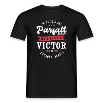 Victor Parfait Cadeau prenom victor - T-shirt homme - noir - Devant - AI Model Male 178 light (178cm)