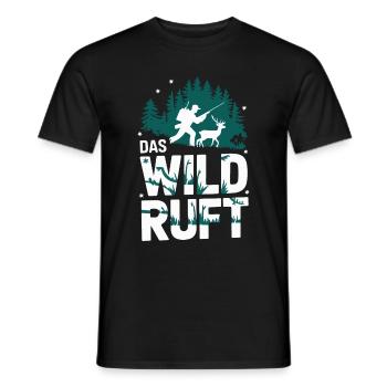 Hunter Hunting Hunting Hunting Clothing - Men's T-Shirt - black - Front - AI Model Male 178 light (178cm)