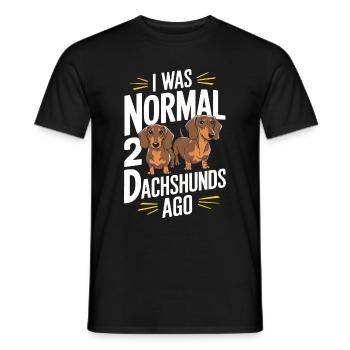 Chien teckel - T-shirt homme - noir - Devant - AI Model Male 178 light (178cm)