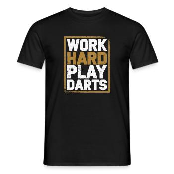 Travailler dur Jeu Fléchettes Joueur de fléchettes Sport - T-shirt homme - noir - Devant - AI Model Male 178 light (178cm)