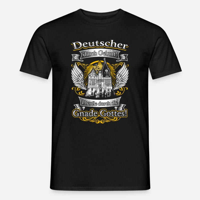 Stolzer Preuße – Heimat und Tradition durch Gott - Männer T-Shirt - Schwarz