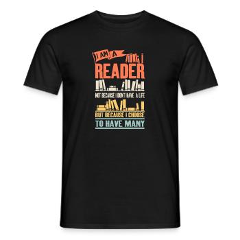 Amant de livre rat de bibliothèque rat de bibliothèque cadeau de lecture - T-shirt homme - noir - Devant - AI Model Male 178 light (178cm)