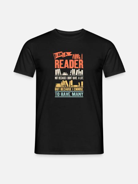 Buchliebhaber Leseratte Bücherwurm Lesen Geschenk - Männer T-Shirt - Schwarz