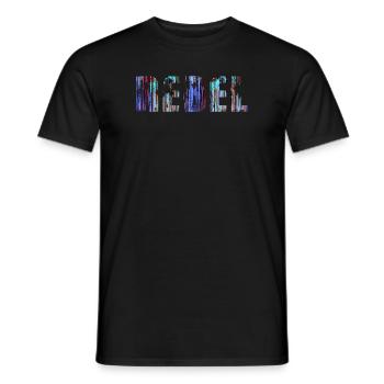 rebel,schrift,bunt,malerei,graffiti - Männer T-Shirt - Schwarz - Vorne - AI Model Male 178 light (178cm)