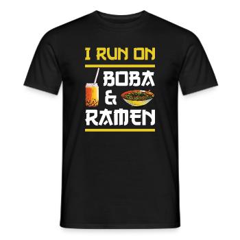 ICH LAUFE AUF BOBA UND RAMEN - Männer T-Shirt - Schwarz - Vorne - AI Model Male 178 light (178cm)