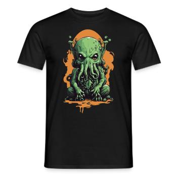 Spooky Cthulhu's Night Halloween Mysticism Design - Men's T-Shirt - black - Front - AI Model Male 178 light (178cm)