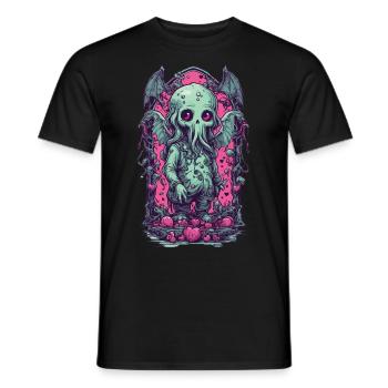 Kawaii Cthulhu Goth Monster Halloween Design - Men's T-Shirt - black - Front - AI Model Male 178 light (178cm)