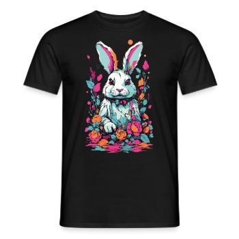 Psycho Gothic Hase Okkulte Kunst Illustration - Männer T-Shirt - Schwarz - Vorne - AI Model Male 178 light (178cm)