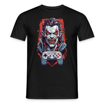 Rétro Vampire goule Halloween Gamer Design - T-shirt homme - noir - Devant - AI Model Male 178 light (178cm)