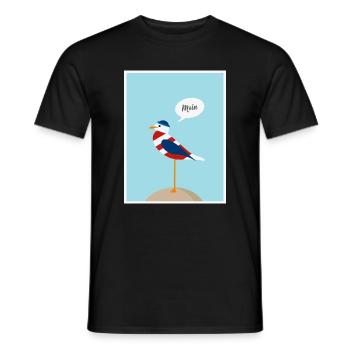 moin, Möwe, Meer. Ostsee, Nordsee. - Männer T-Shirt - Schwarz - Vorne - AI Model Male 178 light (178cm)