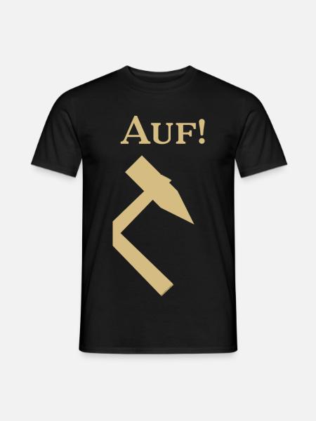 Partnershirt - Glück Auf! - Auf - Männer T-Shirt - Schwarz