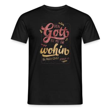 Dein Gott Ist Mit Dir - Männer T-Shirt - Schwarz - Vorne - AI Model Male 178 light (178cm)