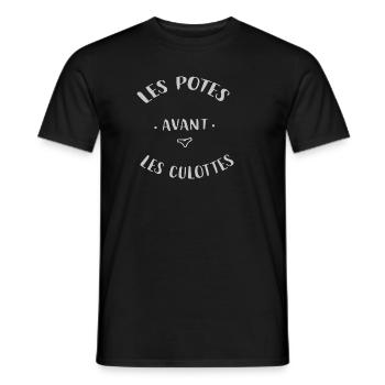 Les potes avant les culottes - T-shirt homme - noir - Devant - AI Model Male 178 light (178cm)