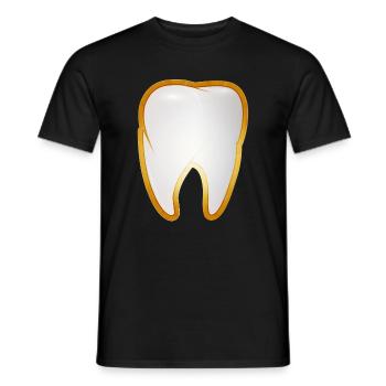 A tooth in golden frame gold tooth style - Men's T-Shirt - black - Front - AI Model Male 178 light (178cm)