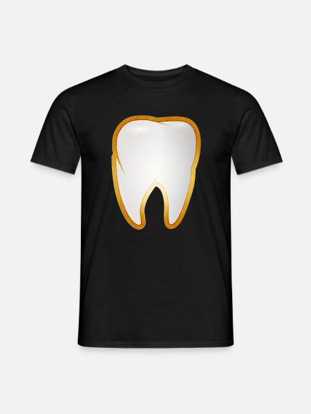 Une dent dans le cadre doré style de dent d’or - T-shirt homme - noir