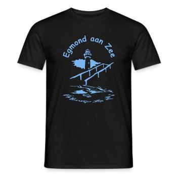 Egmond aan Zee Leuchtturm - Männer T-Shirt - Schwarz - Vorne - AI Model Male 178 light (178cm)
