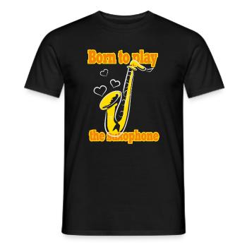 Saxophone music - Men's T-Shirt - black - Front - AI Model Male 178 light (178cm)