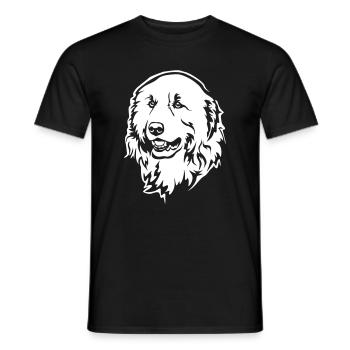Pyrenean Mountain Dog Head "Black Edition" - Men's T-Shirt - black - Front - AI Model Male 178 light (178cm)
