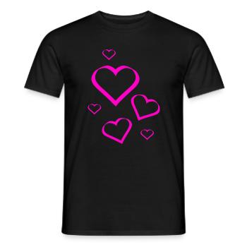 Motif de cœur rose cadeau rose rose - T-shirt homme - noir - Devant - AI Model Male 178 light (178cm)