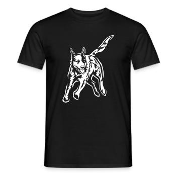 Chien de bétail australien « Black Edition » - T-shirt homme - noir - Devant - AI Model Male 178 light (178cm)