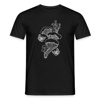 Mushroom Line Art - Men's T-Shirt - black - Front - AI Model Male 178 light (178cm)
