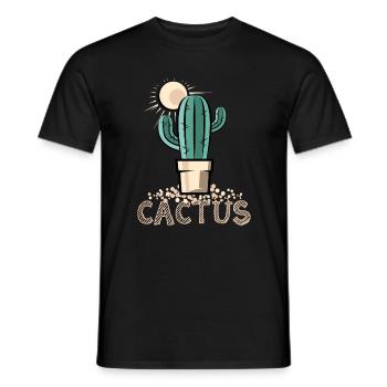 cactus cactus cactus symbol sun desert sand - Men's T-Shirt - black - Front - AI Model Male 178 light (178cm)