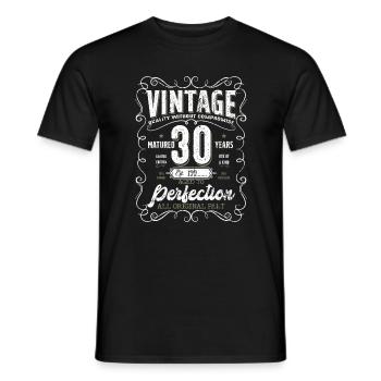 Typographie vintage du 30e anniversaire - T-shirt homme - noir - Devant - AI Model Male 178 light (178cm)