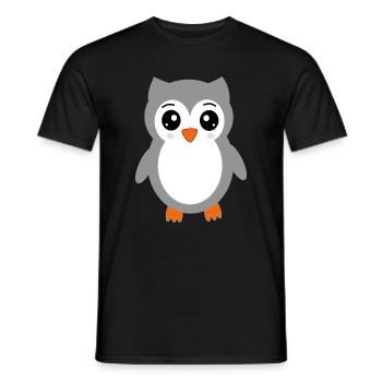 gray owl - Men's T-Shirt - black - Front - AI Model Male 178 light (178cm)