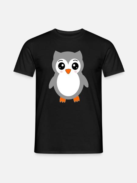 graue Eule - Männer T-Shirt - Schwarz