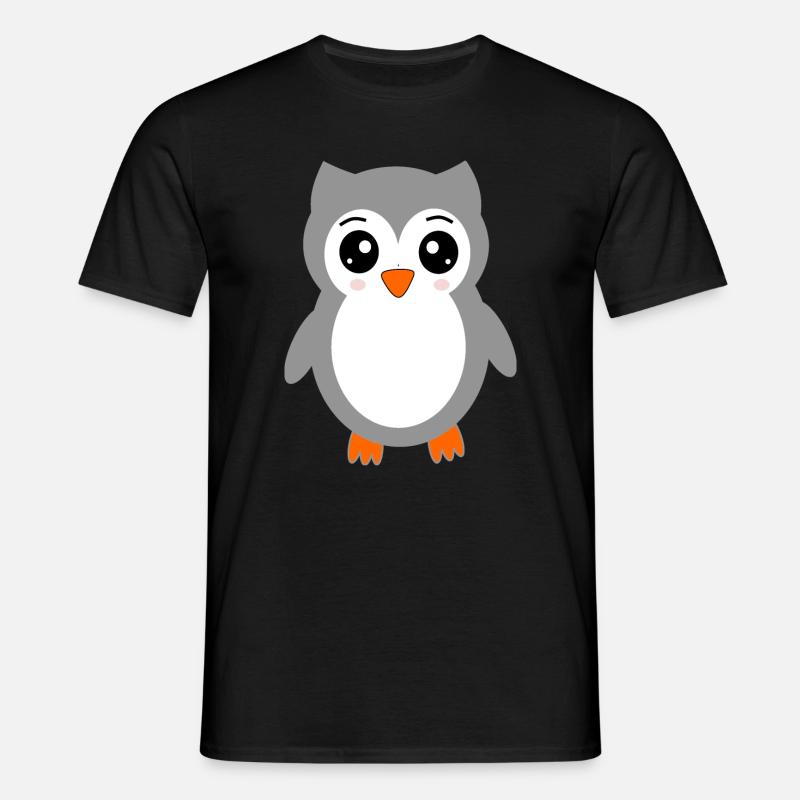 graue Eule - Männer T-Shirt - Schwarz