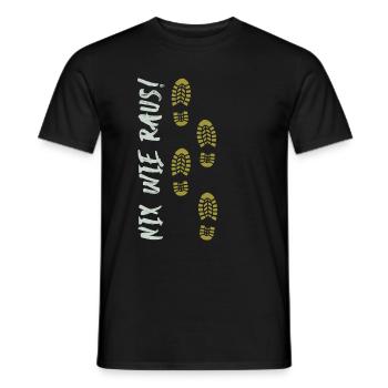 Nix wie raus in die Natur Wandern Trekking - Männer T-Shirt - Schwarz - Vorne - AI Model Male 178 light (178cm)