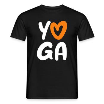 Yoga Herz Handschrift Comic Vektor Meditation Fan - Männer T-Shirt - Schwarz - Vorne - AI Model Male 178 light (178cm)