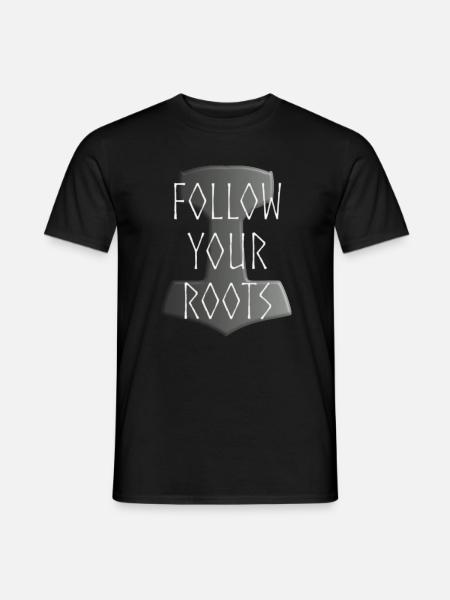 Mjölnir Donar Hammer Thor - Follow your Roots grey - Men's T-Shirt - black