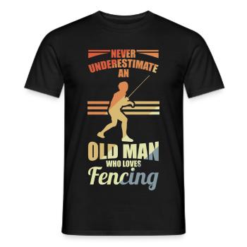 Ne sous-estimez jamais un vieil escrimeur - T-shirt homme - noir - Devant - AI Model Male 178 light (178cm)
