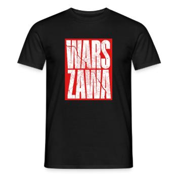 Warszawa Stadtkarte im Schriftzug-Design - Männer T-Shirt - Schwarz - Vorne - AI Model Male 178 light (178cm)