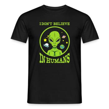 UFO, flying saucer, UFO - Men's T-Shirt - black - Front - AI Model Male 178 light (178cm)