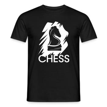 Schach Symbol Pferd Logo Verein Team Grafik icon - Männer T-Shirt - Schwarz - Vorne - AI Model Male 178 light (178cm)