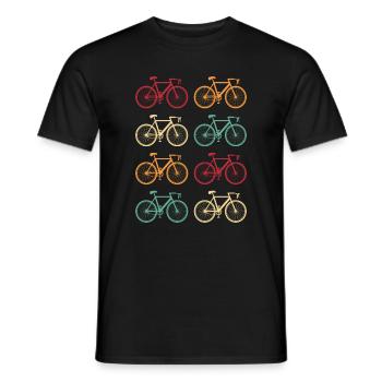 Fahrrad Bunte Fahrräder Retro - Männer T-Shirt - Schwarz - Vorne - AI Model Male 178 light (178cm)