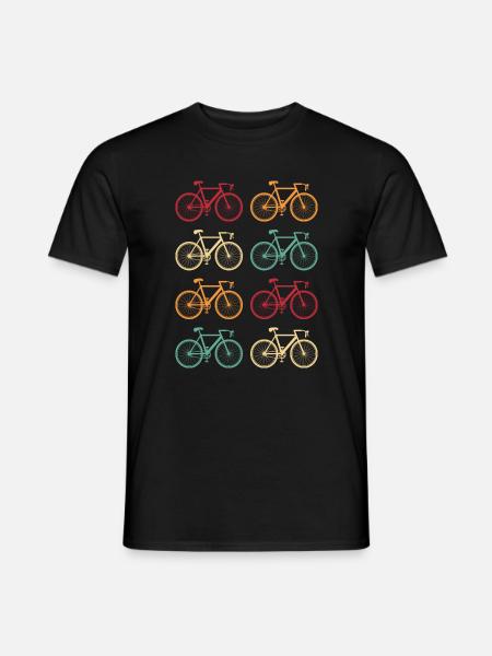 Fahrrad Bunte Fahrräder Retro - Männer T-Shirt - Schwarz