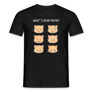 Katzen - wie ist deine Stimmung? - Männer T-Shirt - Schwarz - Vorne - AI Model Male 178 light (178cm)