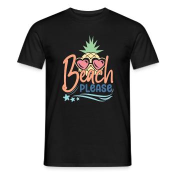 Plage s’il vous plaît - T-shirt homme - noir - Devant - AI Model Male 178 light (178cm)