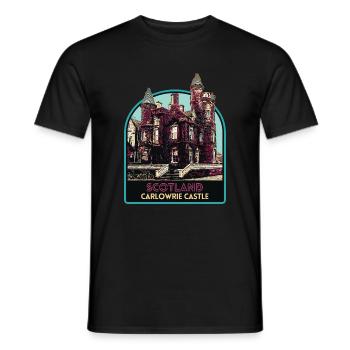 Illustration Carlowrie Castle, Schottland - Männer T-Shirt - Schwarz - Vorne - AI Model Male 178 light (178cm)