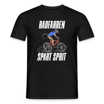 Elektrische Energie Fahrrad Tanken Statement Strom - Männer T-Shirt - Schwarz - Vorne - AI Model Male 178 light (178cm)