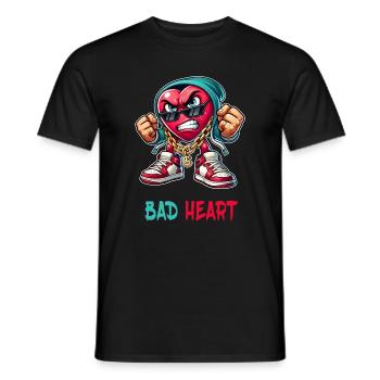 Böses Herz Design - Männer T-Shirt - Schwarz - Vorne - AI Model Male 178 light (178cm)