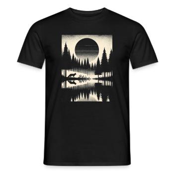 FUCHS IM WALD - Männer T-Shirt - Schwarz - Vorne - AI Model Male 178 light (178cm)