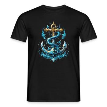 Anchor Water Splash - Men's T-Shirt - black - Front - AI Model Male 178 light (178cm)