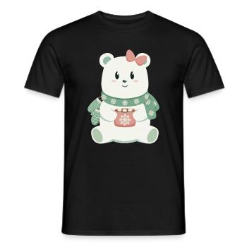 Ours polaire avec arc - T-shirt homme - noir - Devant - AI Model Male 178 light (178cm)